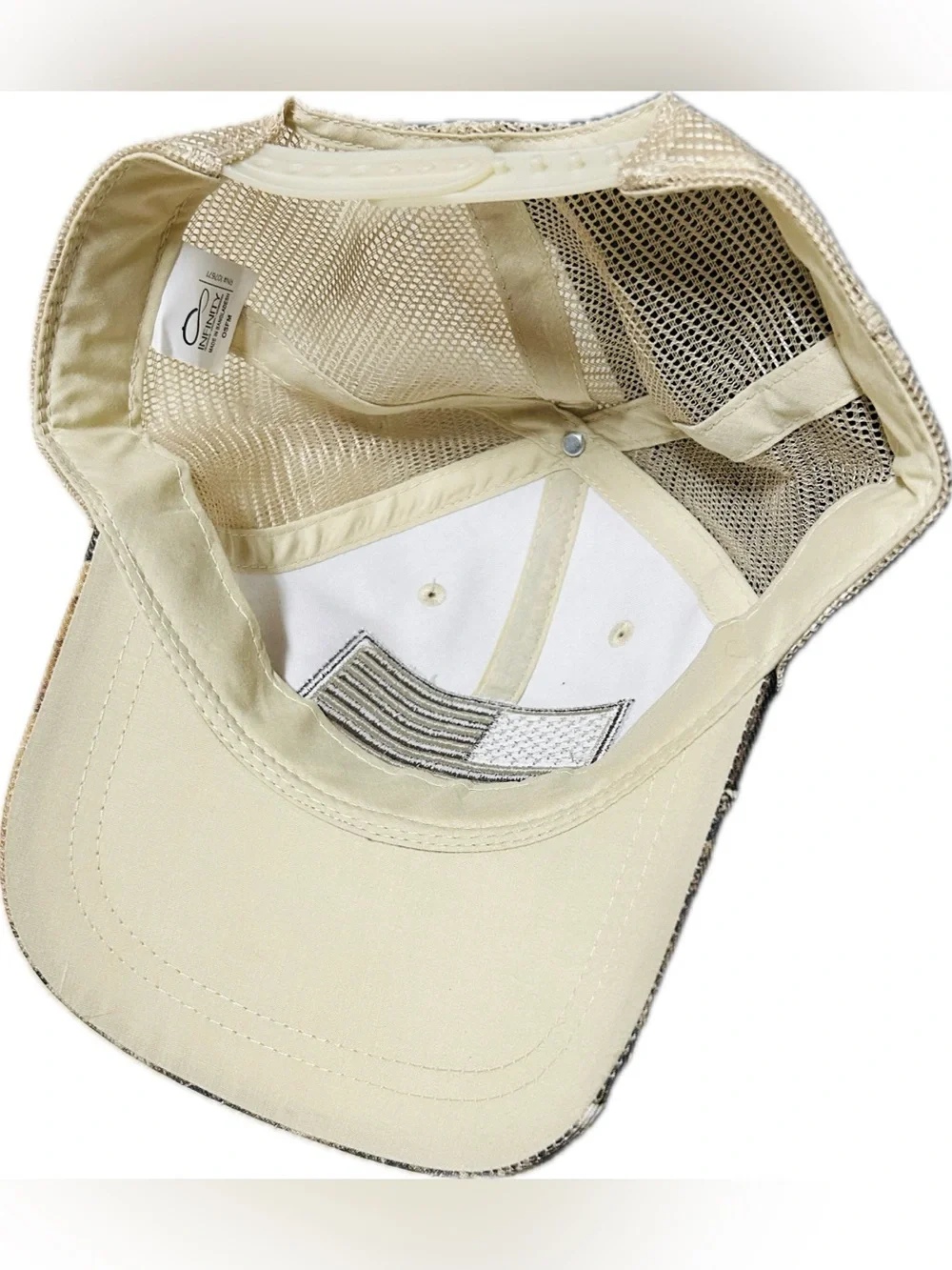 Infinity Headwear Camo American Flag Trucker Hat